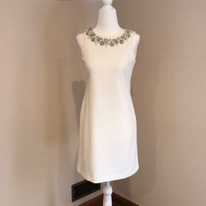 White House Black Market white embellished shift